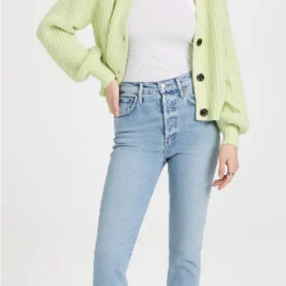 AGOLDE NWT Riley High Rise Straight Crop Denim Jean in Shiver // 31 - Picture 13 of 14